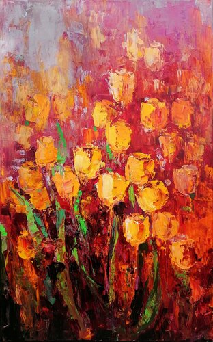 TULIPS PASSION de Emilia Milcheva, Pintura a la venta en Singulart