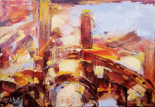 THE AUTUMN AND THE BRIDGES van Emilia Milcheva, Schilderij te koop op Singulart