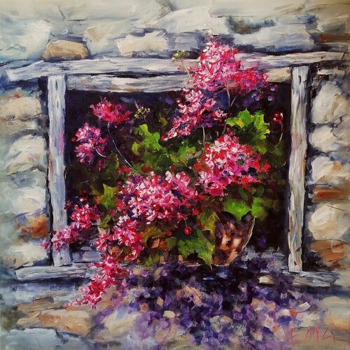 COUNTRY LIFE STORY in red van Emilia Milcheva, Schilderij te koop op Singulart