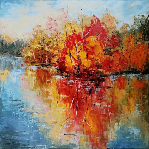 AUTUMN MIRROR van Emilia Milcheva, Schilderij te koop op Singulart