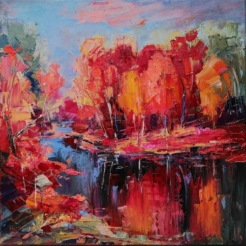 OCTOBER THE GORGEOUS series, piece 2 van Emilia Milcheva, Schilderij te koop op Singulart
