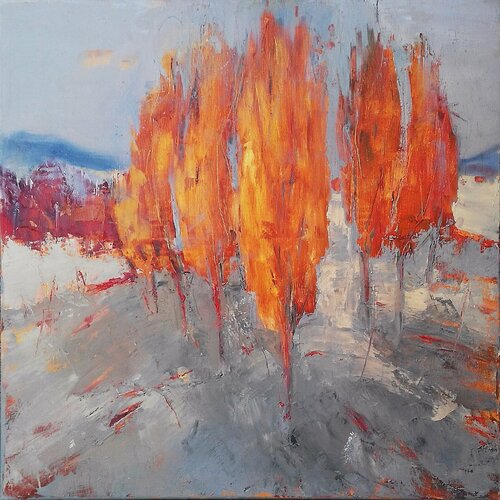 NOT LETTING AUTUMN GO van Emilia Milcheva, Schilderij te koop op Singulart