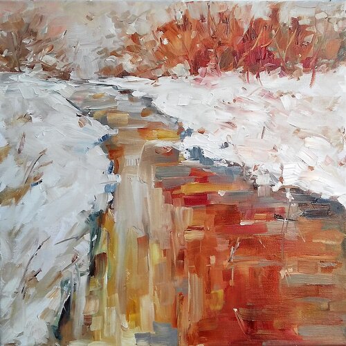 COLORFUL WINTER van Emilia Milcheva, Schilderij te koop op Singulart
