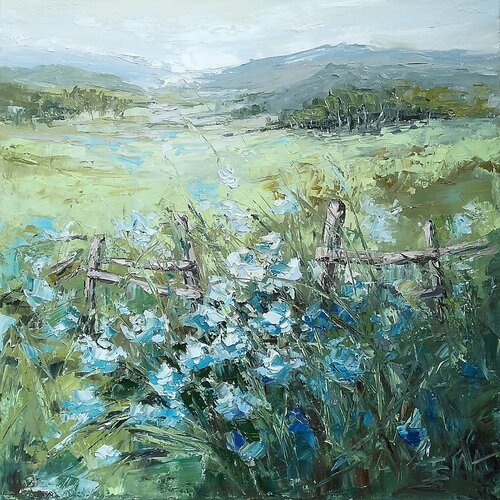 ONE BLUE SPRING DAY van Emilia Milcheva, Schilderij te koop op Singulart