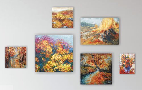 GALLERY WALL - AUTUMN MOOD, SET OF 6 PAINTINGS Emilia Milcheva