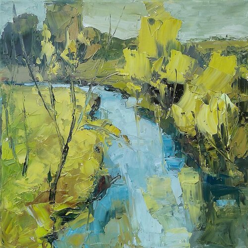 APRIL STREAM van Emilia Milcheva, Schilderij te koop op Singulart