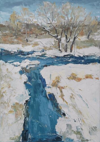 FEBRUARY HAS ALSO COLORS TO SHOW van Emilia Milcheva, Schilderij te koop op Singulart