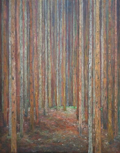 HOMAGE TO KLIMT, Pine forest I by Emilia Milcheva, Painting for Sale on Singulart