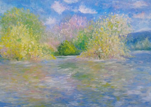 HOMAGE TO MONET, Seine near Giverny van Emilia Milcheva, Schilderij te koop op Singulart