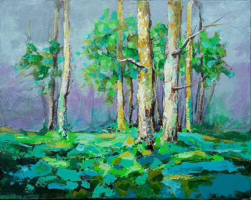 GREEN DAY di Emilia Milcheva, Pittura in vendita su Singulart