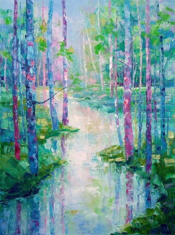 SPRING IS SPEAKING IN BLUE AND PINK Emilia Milcheva