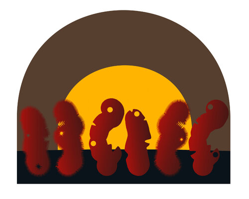 "RAPA NUI Heads I" Small version by Harald Gsaller, Digital for Sale on Singulart