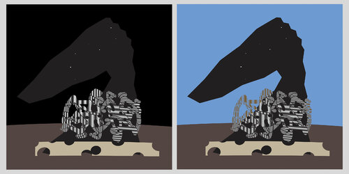 "Horse Grotto Day Night Diptych" by Harald Gsaller, Print for Sale on Singulart