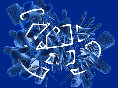 "Masked Presence / Electric Sheep (blue)" di Harald Gsaller, Digitale in vendita su Singulart