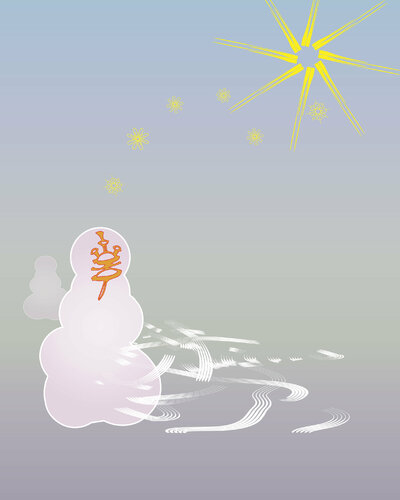 "Snowman meditating / Big Dipper" – Unique piece by Harald Gsaller, Print for Sale on Singulart