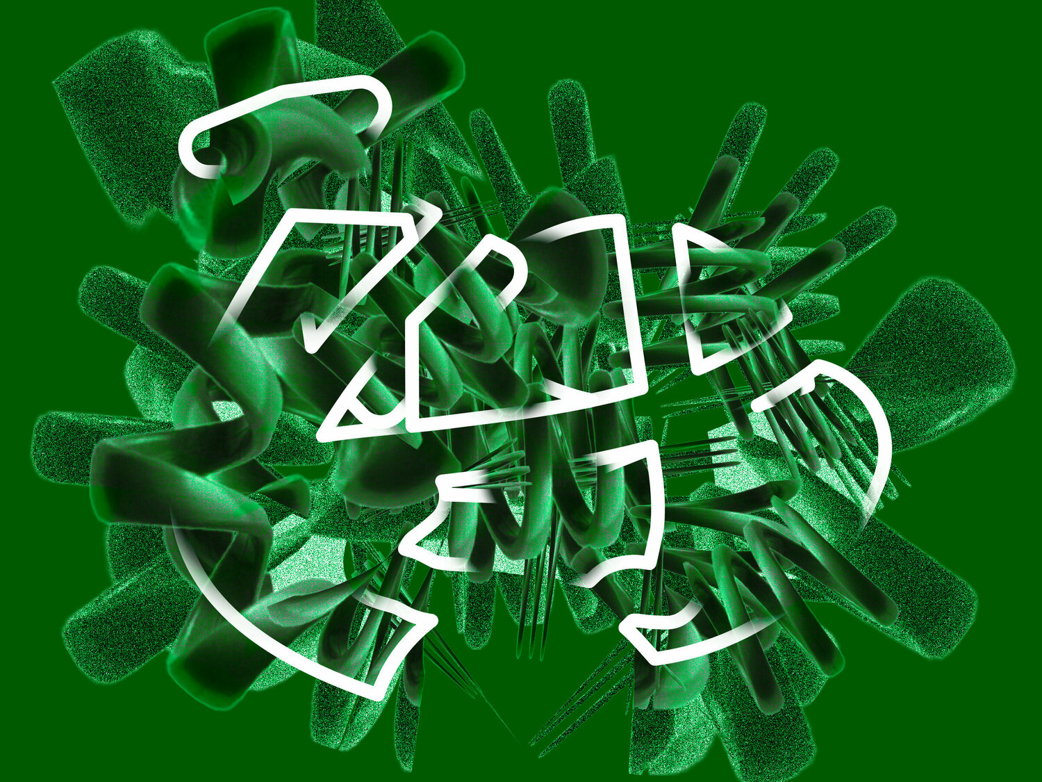 "Masked Presence / Electric Sheep (green)" Harald Gsaller Digital zu verkaufen