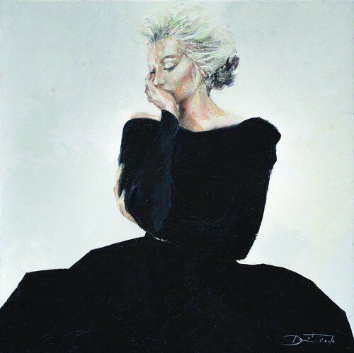 Norma Jean Black Dress by Damian Tirado, Painting for Sale on Singulart