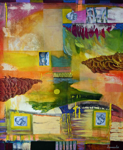 Fenêtres sur jardin 1 par Dominique Desmeules, Peinture en vente sur Singulart