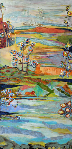 Au delà des chutes par Dominique Desmeules, Peinture en vente sur Singulart