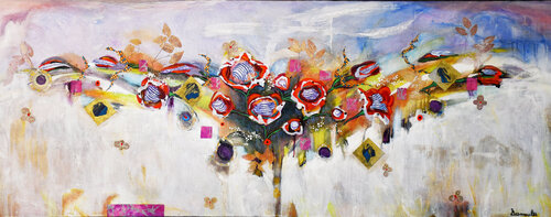 Paradis floral van Dominique Desmeules, Schilderij te koop op Singulart