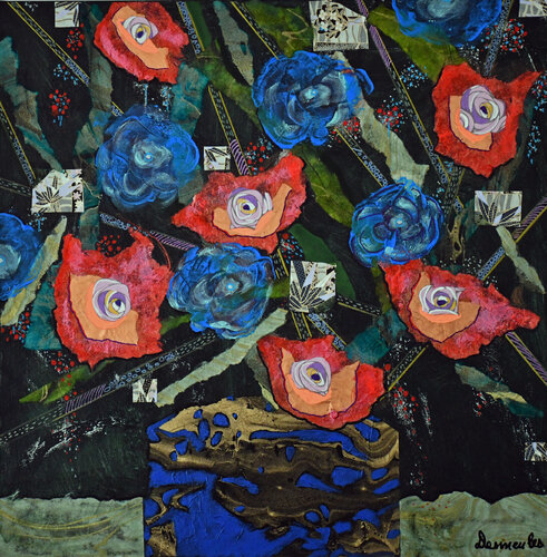 Fraises et bleuets van Dominique Desmeules, Schilderij te koop op Singulart