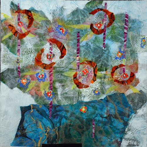 A l'ombre d'un rêve floral di Dominique Desmeules, Pittura in vendita su Singulart