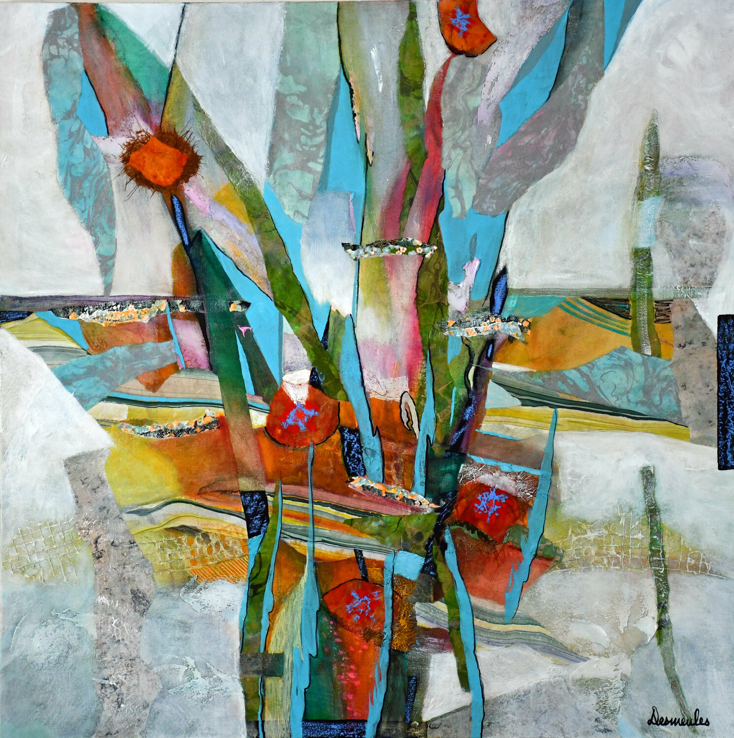 Bouquet éclaté Dominique Desmeules Originalgemälde zu verkaufen