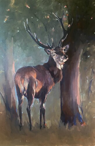 Cerf flamboyant by Géraldine Morales, Painting for Sale on Singulart