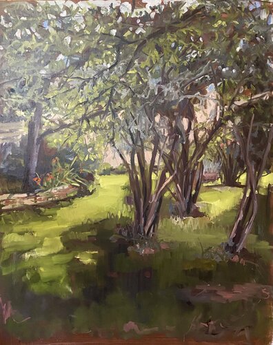 Au fond du jardin by Géraldine Morales, Painting for Sale on Singulart