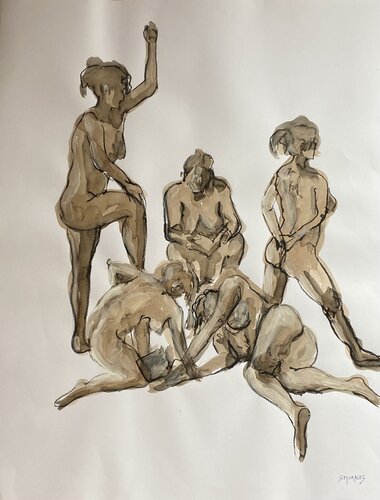 Planche composition nues by Géraldine Morales, Drawing for Sale on Singulart