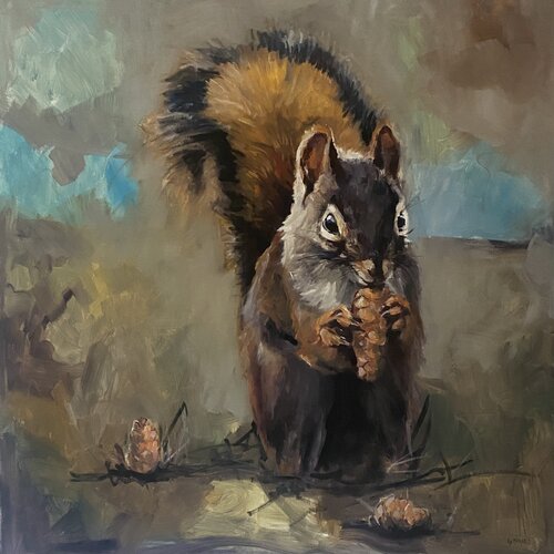 Ecureuil craquant by Géraldine Morales, Painting for Sale on Singulart