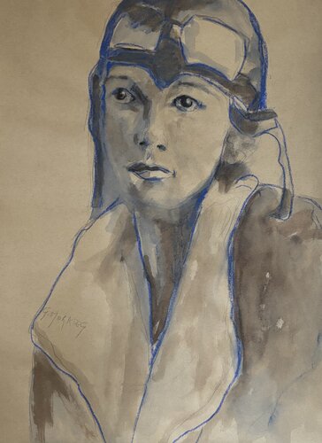 Amélie Earhart, pilote by Géraldine Morales, Work on Paper for Sale on Singulart