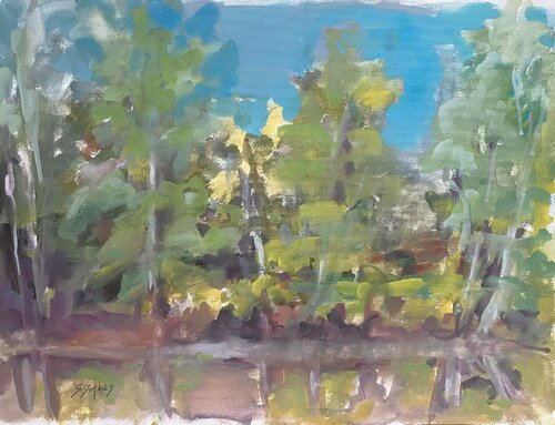 Etang rompu 2 by Géraldine Morales, Painting for Sale on Singulart