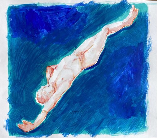 le grand bleu par Géraldine Morales, Dessin en vente sur Singulart