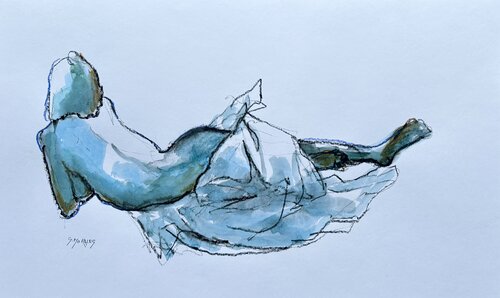 Orange bleue van Géraldine Morales, Tekening te koop op Singulart