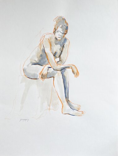 Orange girl by Géraldine Morales, Drawing for Sale on Singulart