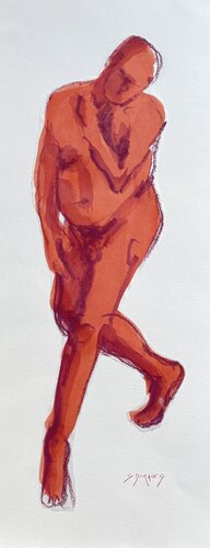 Orange man van Géraldine Morales, Tekening te koop op Singulart