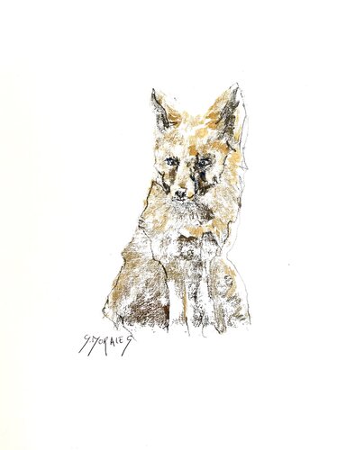 Renardeau monotype by Géraldine Morales, Work on Paper for Sale on Singulart