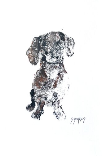 Monotype Teckel by Géraldine Morales, Work on Paper for Sale on Singulart