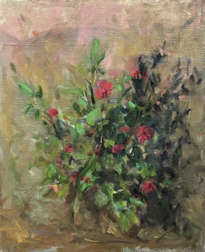 mon camélia de la terrasse by Géraldine Morales, 絵画 for Sale on Singulart