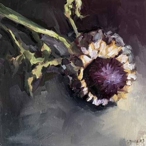 fleur d'artichaut par Géraldine Morales, Peinture en vente sur Singulart
