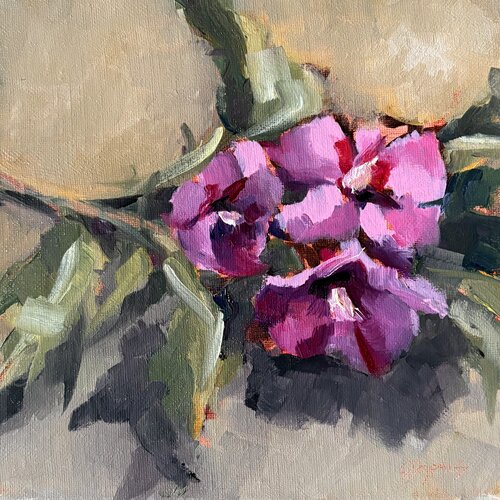 hibiscus 3 fleurs by Géraldine Morales, 회화 for Sale on Singulart
