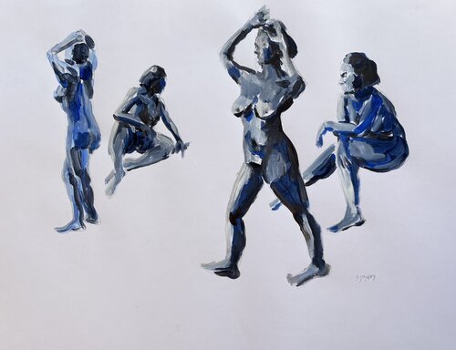 Planche Coline en bleu de Géraldine Morales, Pintura a la venta en Singulart