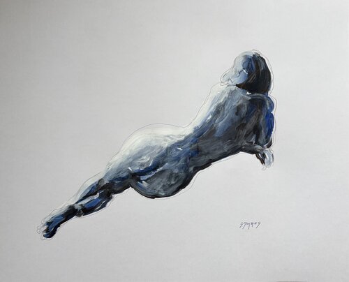 Planche Coline en bleu de Géraldine Morales, Pintura a la venta en Singulart