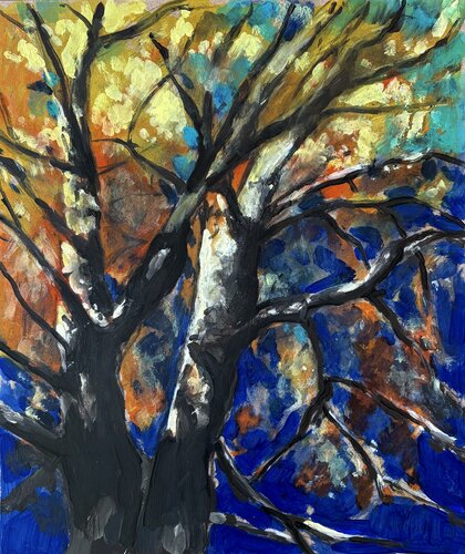 abres dorés par Géraldine Morales, Peinture en vente sur Singulart