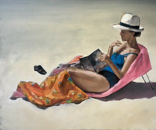 La lecture by Géraldine Morales, Painting for Sale on Singulart