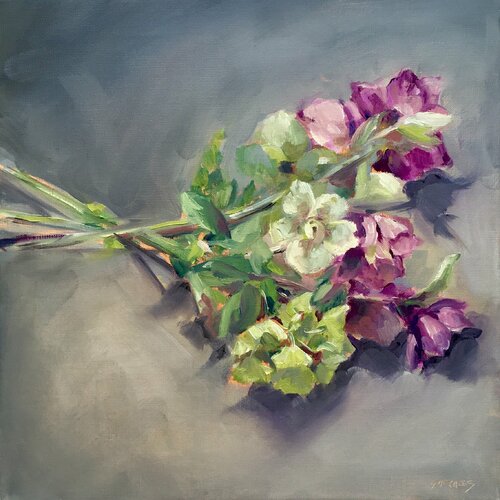 Bouquet Hellébores van Géraldine Morales, Schilderij te koop op Singulart