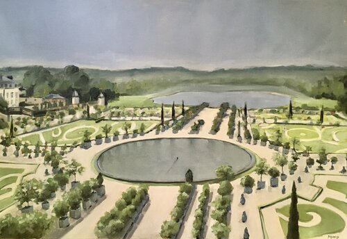 L'Orangerie de Versailles par Géraldine Morales, Peinture en vente sur Singulart