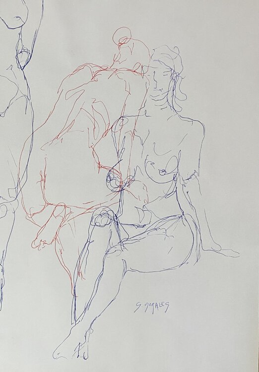 En rouge et bleu Géraldine Morales