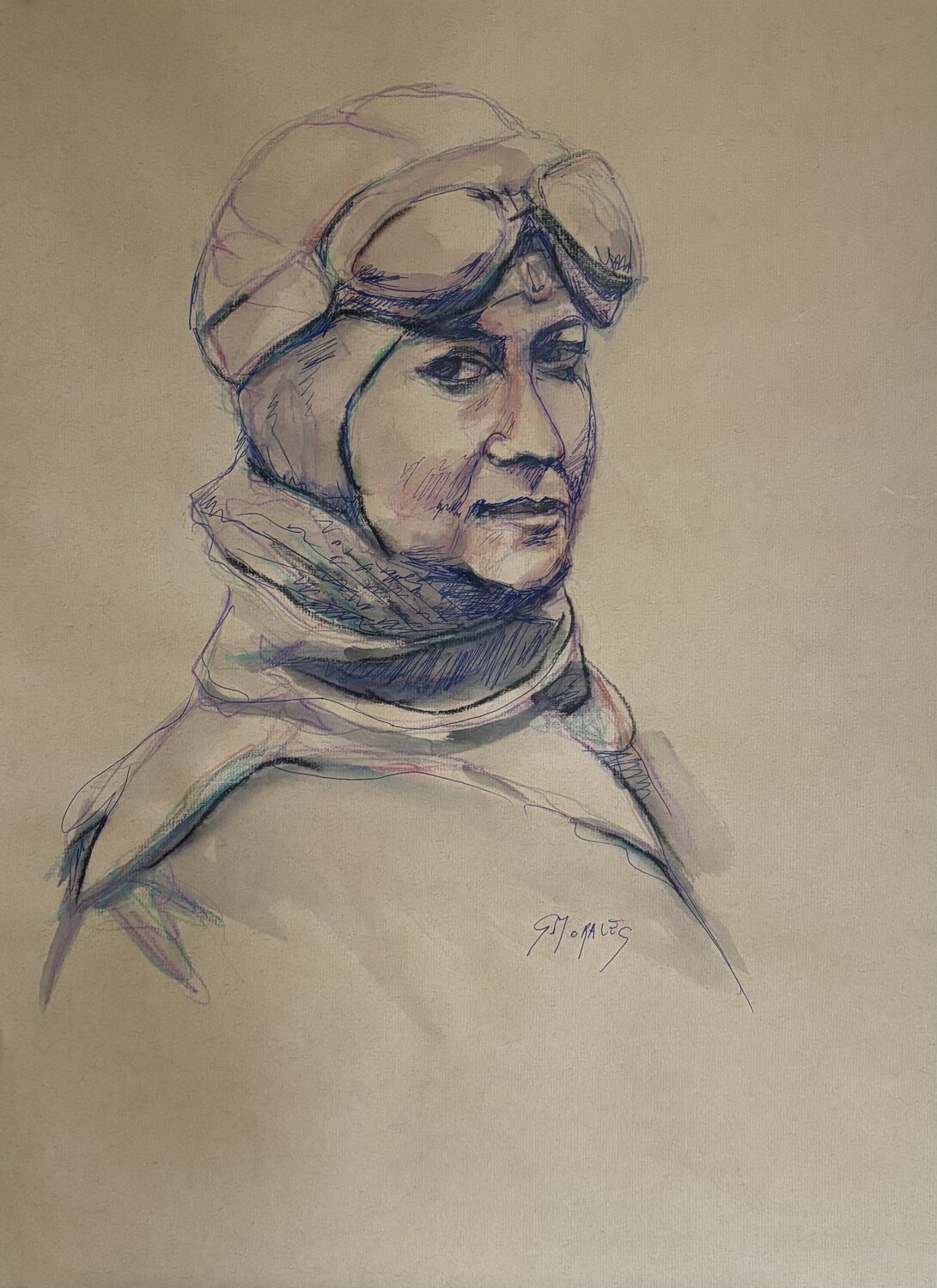 Adrienne Bolland, pilote Géraldine Morales Werk auf Papier zu verkaufen